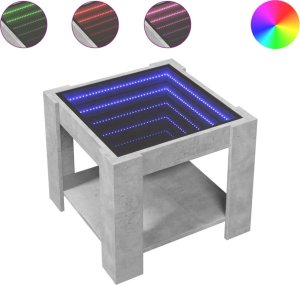 vidaXL Stolik kawowy z LED, szarość betonu, 53x53x45 cm 2
