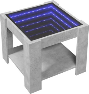vidaXL Stolik kawowy z LED, szarość betonu, 53x53x45 cm 3