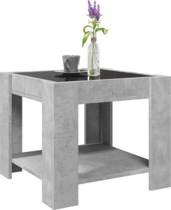 vidaXL Stolik kawowy z LED, szarość betonu, 53x53x45 cm 5