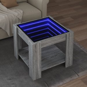 vidaXL vidaXL Stolik kawowy z LED, szary dąb sonoma, 53x53x45 cm 1