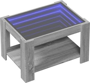 vidaXL Stolik kawowy z LED, szary dąb sonoma, 73x53x45 cm 3