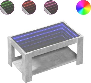 vidaXL Stolik kawowy z LED, szarość betonu, 93x53x45 cm 2