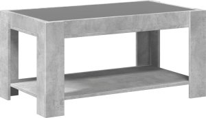 vidaXL Stolik kawowy z LED, szarość betonu, 93x53x45 cm 8