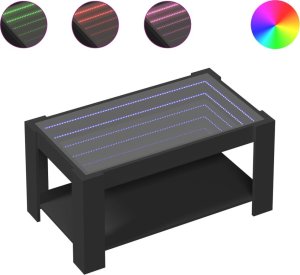 vidaXL Stolik kawowy z LED czarny 93x53x45 cm 2