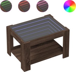 vidaXL Stolik kawowy z LED, brązowy dąb, 73x53x45 cm 2