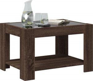 vidaXL Stolik kawowy z LED, brązowy dąb, 73x53x45 cm 5