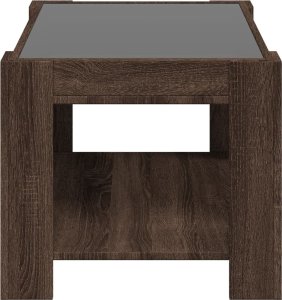 vidaXL Stolik kawowy z LED, brązowy dąb, 73x53x45 cm 7