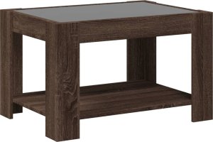 vidaXL Stolik kawowy z LED, brązowy dąb, 73x53x45 cm 8