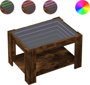 vidaXL vidaXL Stolik kawowy z LED, opalany dąb, 73x53x45 cm 2