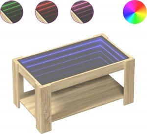 vidaXL Stolik kawowy z LED, dąb sonoma, 93x53x45 cm 2