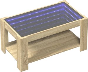 vidaXL Stolik kawowy z LED, dąb sonoma, 93x53x45 cm 3