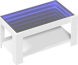 vidaXL Stolik kawowy z LED, biały 93x53x45 cm 3