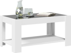 vidaXL Stolik kawowy z LED, biały 93x53x45 cm 5