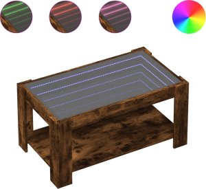 vidaXL vidaXL Stolik kawowy z LED, opalany dąb, 93x53x45 cm 2
