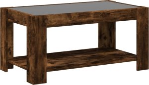 vidaXL vidaXL Stolik kawowy z LED, opalany dąb, 93x53x45 cm 8