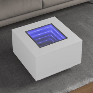 vidaXL vidaXL Stolik kawowy z LED, biały, 60x60x40 cm 1