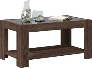 vidaXL Stolik kawowy z LED, brązowy dąb, 93x53x45 cm 5