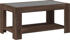 vidaXL Stolik kawowy z LED, brązowy dąb, 93x53x45 cm 8