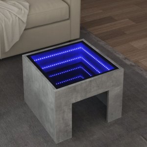 vidaXL vidaXL Stolik kawowy z LED Infinity, szarość betonu, 40x40x30 cm 1