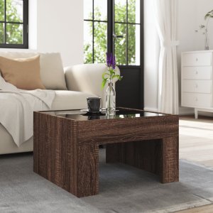 vidaXL Stolik kawowy z LED Infinity, brązowy dąb, 50x50x30 cm 4