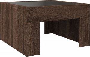 vidaXL Stolik kawowy z LED Infinity, brązowy dąb, 50x50x30 cm 8