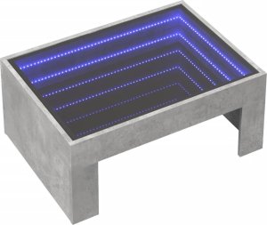 vidaXL Stolik kawowy z LED Infinity, szarość betonu, 70x50x30 cm 3