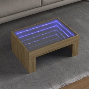 vidaXL vidaXL Stolik kawowy z LED Infinity, dąb sonoma, 70x50x30 cm 1