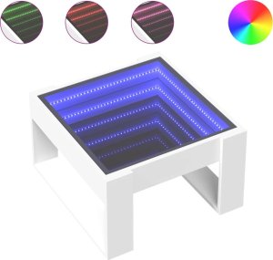 vidaXL Stolik kawowy z LED Infinity, biały, 50x53x30 cm 2