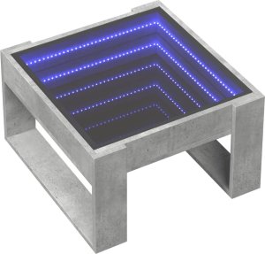 vidaXL Stolik kawowy z LED Infinity, szarość betonu, 50x53x30 cm 3