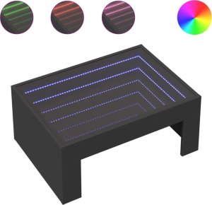 vidaXL Stolik kawowy z LED Infinity, czarny, 70x50x30 cm 2