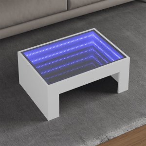 vidaXL vidaXL Stolik kawowy z LED Infinity, biały, 70x50x30 cm 1