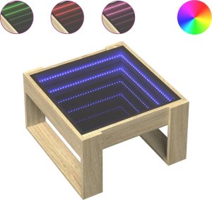 vidaXL Stolik kawowy z LED Infinity, dąb sonoma, 50x53x30 cm 2