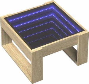 vidaXL Stolik kawowy z LED Infinity, dąb sonoma, 50x53x30 cm 3