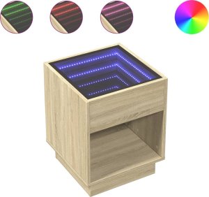 vidaXL vidaXL Stolik kawowy z LED Infinity, dąb sonoma, 40x40x50 cm 2