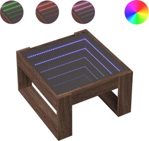 vidaXL Stolik kawowy z LED Infinity, brązowy dąb, 50x53x30 cm 2