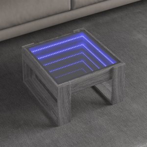 vidaXL vidaXL Stolik kawowy z LED Infinity, szary dąb sonoma, 50x53x30 cm 1