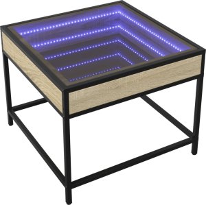 vidaXL Stolik kawowy z LED Infinity, dąb sonoma, 50x50x41 cm 3