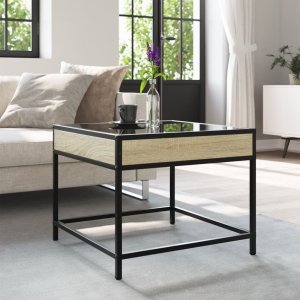 vidaXL Stolik kawowy z LED Infinity, dąb sonoma, 50x50x41 cm 4