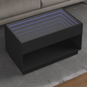 vidaXL vidaXL Stolik kawowy z LED Infinity, czarny, 90x50x50 cm 1