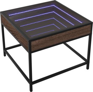 vidaXL Stolik kawowy z LED Infinity, brązowy dąb, 50x50x41 cm 3