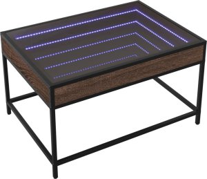 vidaXL Stolik kawowy z LED Infinity, brązowy dąb, 70x50x41 cm 2