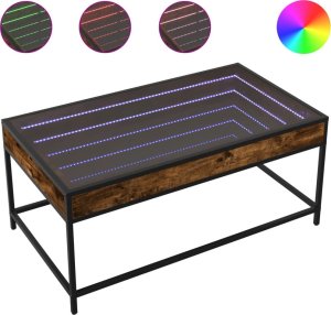 vidaXL Stolik kawowy z LED Infinity, przydymiony dąb, 90x50x41 cm 2