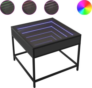 vidaXL Stolik kawowy z LED Infinity, czarny, 50x50x41 cm 2