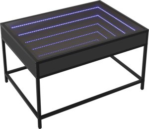 vidaXL Stolik kawowy z LED Infinity, czarny, 70x50x41 cm 2