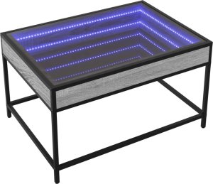vidaXL Stolik kawowy z LED Infinity, szary dąb sonoma, 70x50x41 cm 2