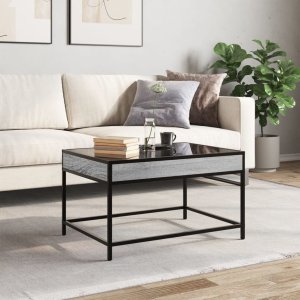 vidaXL Stolik kawowy z LED Infinity, szary dąb sonoma, 70x50x41 cm 3
