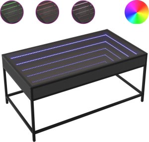 vidaXL Stolik kawowy z LED Infinity, czarny, 90x50x41 cm 2