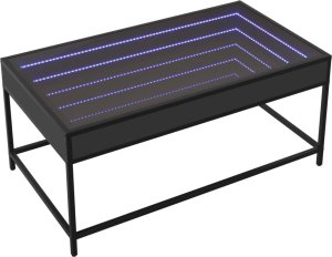 vidaXL Stolik kawowy z LED Infinity, czarny, 90x50x41 cm 3