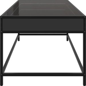 vidaXL Stolik kawowy z LED Infinity, czarny, 90x50x41 cm 7