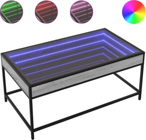 vidaXL Stolik kawowy z LED Infinity, szary dąb sonoma, 90x50x41 cm 2